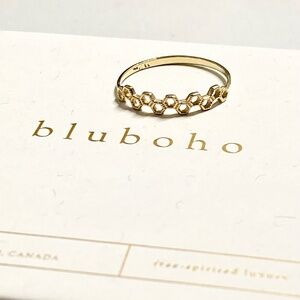 Bluboho 14k gold Honeycomb ring